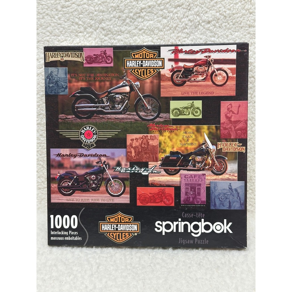 Harley Davidson Jigsaw Puzzle 1000 Piece Springbok Motorcycle Collage - Picture 1 of 5